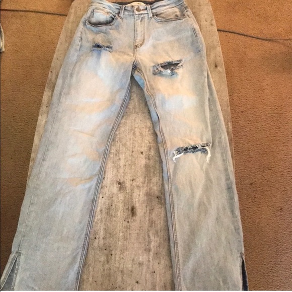 HONEYBUM FIA DISTRESSED SPLIT HEM JEAN - Picture 4 of 9